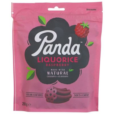 Panda Raspberry Liquorice Cuts 200g