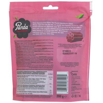 Panda Raspberry Liquorice Cuts 200g