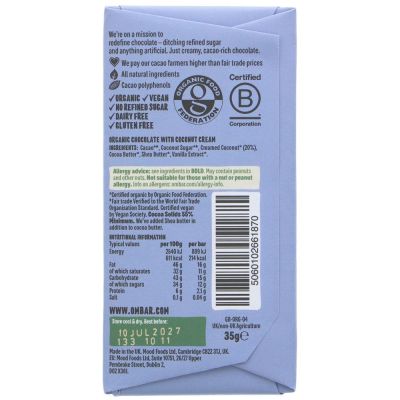 Ombar Coco Mylk Raw Chocolate Bar 35g