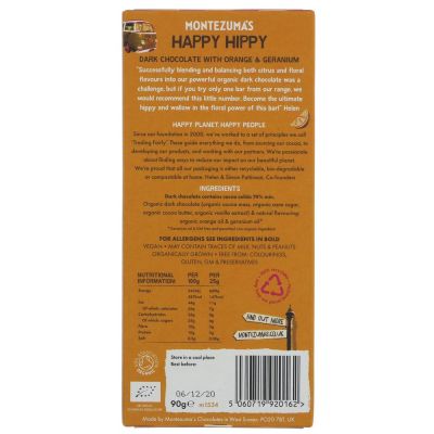 Montezumas Happy Hippy - Orange & Geranium Chocolate 90g