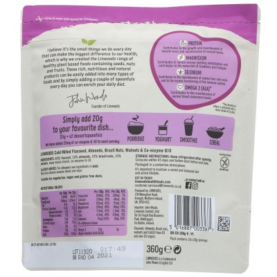 Buy Linwoods Flaxseed with Almonds Brazil Nuts & Co-Enzyme Q10 200g Superfoods & Sports Nutrition; Digestive Health Online − UK