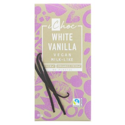 iChoc White Vanilla Vegan M!lk Chocolate 80g