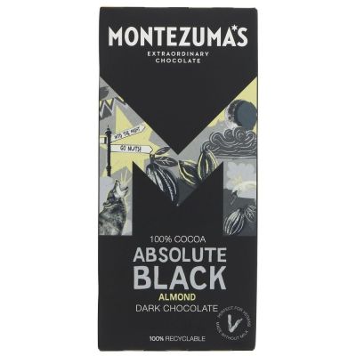 Montezumas Absolute Black & Almonds 100% 90g