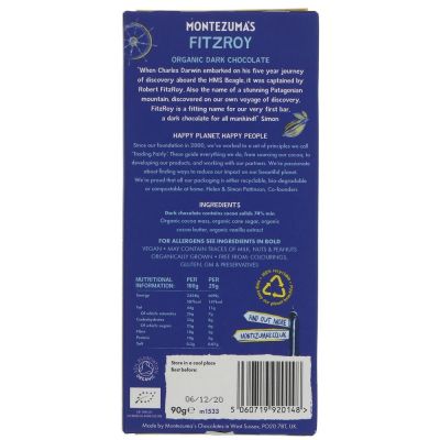 Montezumas Fitzroy Very Dark 74% Chocolate 90g