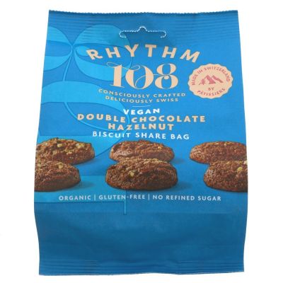 Rhythm 108 Organic Double Chocolate Hazelnut Sharing Bag 135g