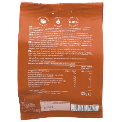 Rhythm 108 Organic Hazelnut Chocolate Chip Biscuit Sharing Bag 135g