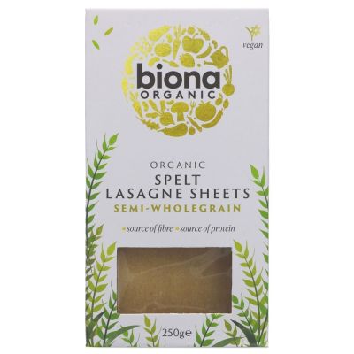 Biona Organic Spelt Lasagne Sheets - Semi-Wholegrain 250g