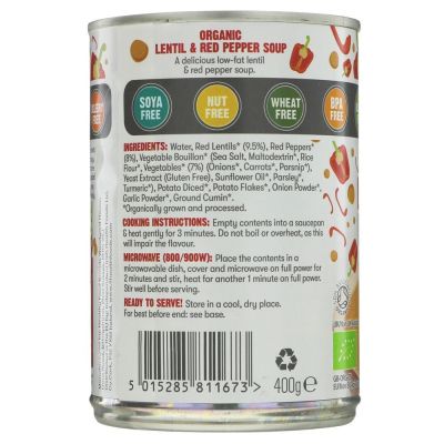 Free & Easy Lentil Red Pepper Soup 400g