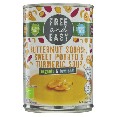 Free & Easy Butternut Squash Sweet Potato & Turmeric Soup 400g