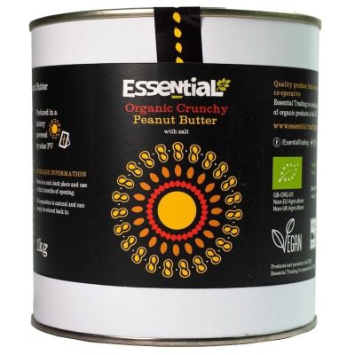 Essential Organic Peanut Butter Crunchy Salted 1kg