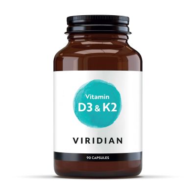 Buy Viridian Vitamin D3 & K2- 90 Veg Caps Online − UK Supplier