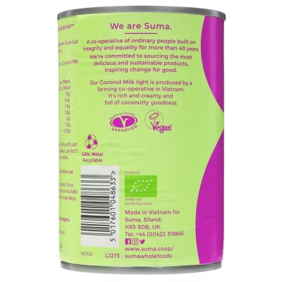 Suma Organic Light Coconut Milk 400ml