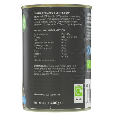 Mr Organic Tomato & Lentil Soup 400g