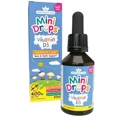 Natures Aid Vitamin D3 400iu Mini Drops for infants & children 50ml