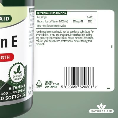 Natures Aid Vitamin E 1000iu Natural Form 30 Softgels