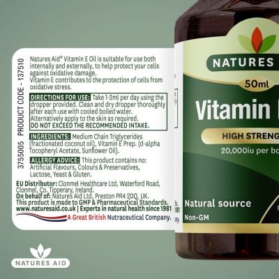 Natures Aid Vitamin E Oil 20000iu 50ml