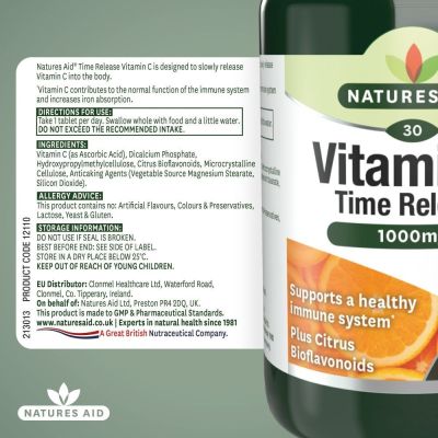 Natures Aid Vitamin C 1000mg Time Release (with Citrus Bioflavonoids) 240 Tablets