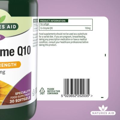 Natures Aid Co-Q-10 100mg (Co Enzyme Q10) 90 Softgels