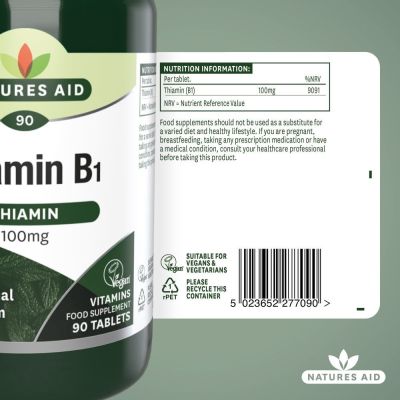 Natures Aid Vitamin B1 100mg 90 Tablets