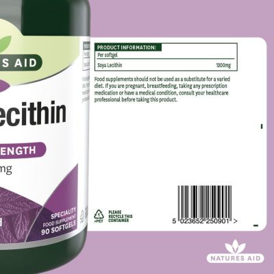 Natures Aid Soya Lecithin 1200mg 90 Softgels