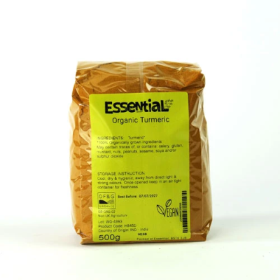 Buy Essential Organic Turmeric Powder 500g Culinary Herbs Online − UK Supplier