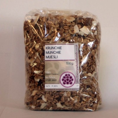 Buy Mulberry Bush Wholefoods Krunchie Munchie Muesli 500g Dried Muesli Online − UK Supplier