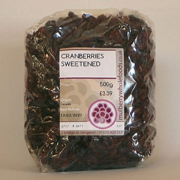 Mulberry Bush Wholefoods Cranberries Sweetened 500g
