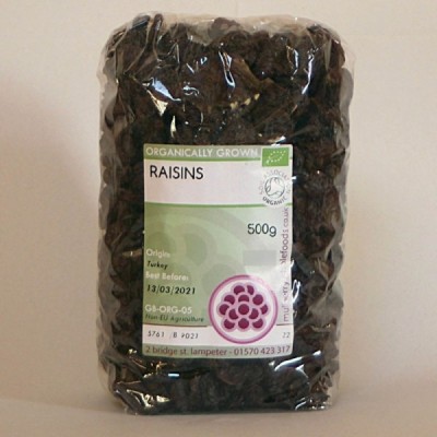 Buy Mulberry Bush Wholefoods Organic Raisins 500g Dried Fruit Online − UK Supplier