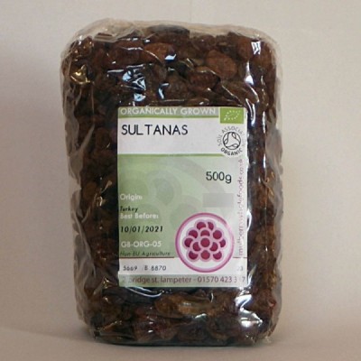 Buy Mulberry Bush Wholefoods Organic Sultanas 500g Dried Fruit Online − UK Supplier