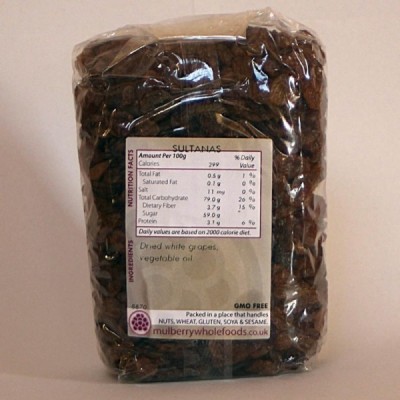 Buy Mulberry Bush Wholefoods Organic Sultanas 500g Dried Fruit Online − UK Supplier