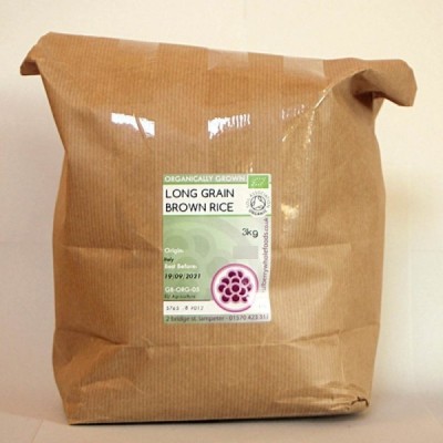 Buy Mulberry Bush Wholefoods Organic Long Grain Brown Rice 3kg Dried Grains Online − UK Supplier
