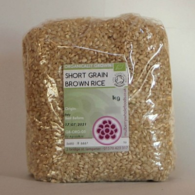 Buy Mulberry Bush Wholefoods Organic Short Grain Brown Rice 1kg Dried Grains Online − UK Supplier