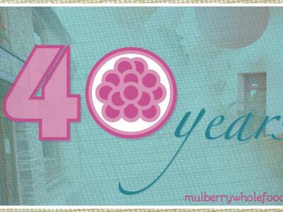 Mulberry Bush Wholefoods 40th Anniversary Logo