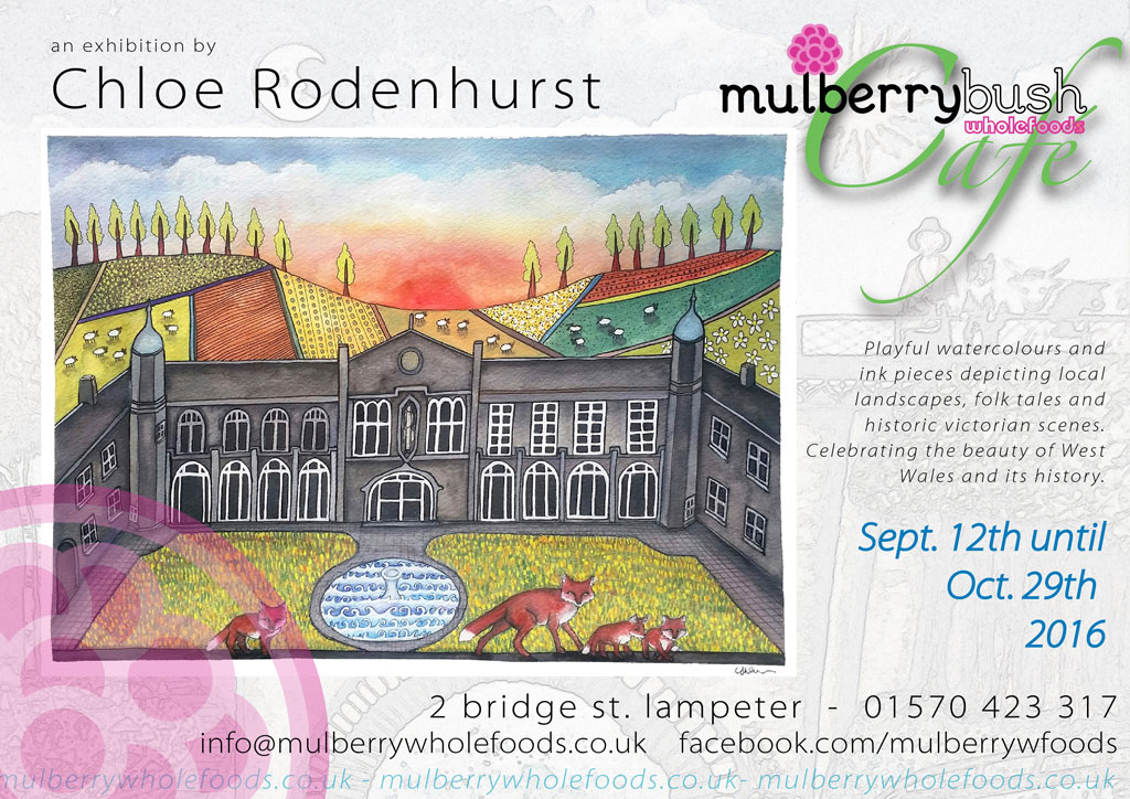 Chloe Rodenhurst art exhibition at Mulberry Wholefoods Cafe